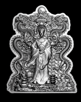 2024年乍得 中国双龙财神爷  高浮雕仿古纪念银币