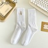 【49.9/五双！柔软刺绣棉袜】全棉袜子女士中筒袜秋冬，纯棉字母堆堆袜学院风潮流长筒袜，展现潮流学院风。寒冷袭来，追求时尚与舒适并存 商品缩略图8