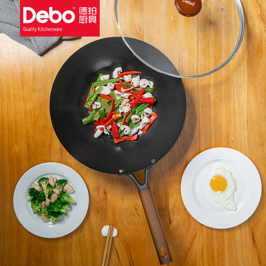 Debo德铂派拉蒙无涂层铁锅炒锅电磁炉燃气灶炉灶通用 商品图1