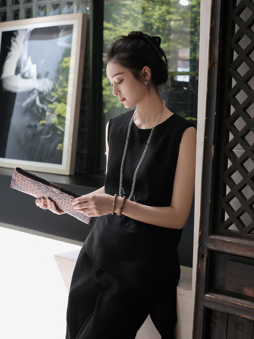 微瑕秒杀|  盛唐牡丹|香云纱顺纡绉简约上衣[特价品](特殊商品不退不换) 商品图2