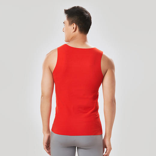 都市丽人都市锋尚强暖保暖内衣男负15至负5度适穿阳离子磨毛绒单件厚款保暖背心新年本命年红品FW34D2 商品图3