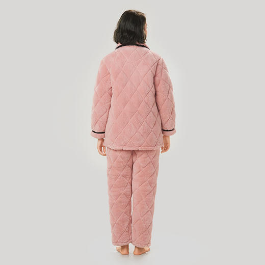 都市丽人舒适外出女士睡衣米粒绒夹棉加加厚款长袖长裤类家居服套装LH31L5 商品图3