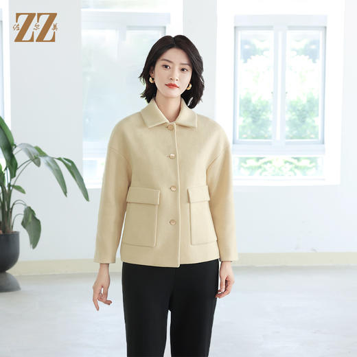 佐尔美秋冬新款 休闲时尚羊毛短款毛呢外套女E24ZD39 商品图3