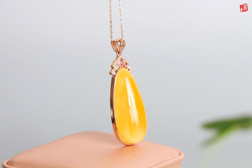 【花晨】蜜蜡吊坠，925银镶 商品图1