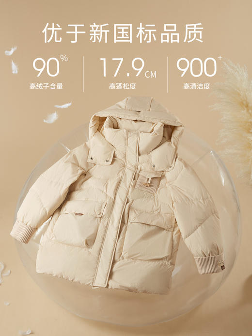 【年终特卖】熙世界白鸭绒羽绒服女冬2025新款小个子中长款加厚保暖连帽外套 商品图3