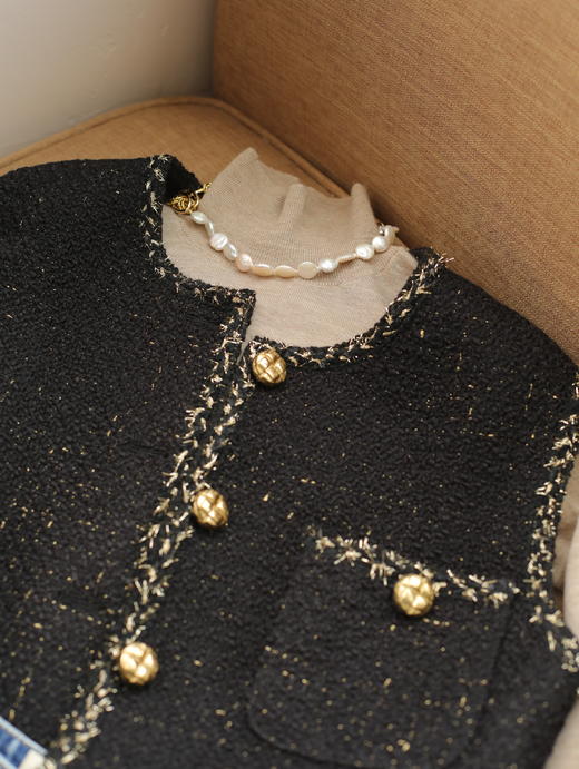 MAISON COVET 黑金粗花呢马夹 商品图8