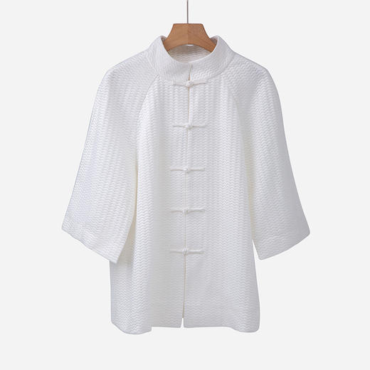 中式白波纹中袖外套 商品图0