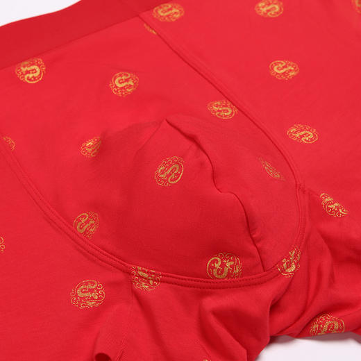 都市丽人都市锋尚铂金舒适60S莫代尔平角男士内裤新年本命年红品FK3HD1 商品图4