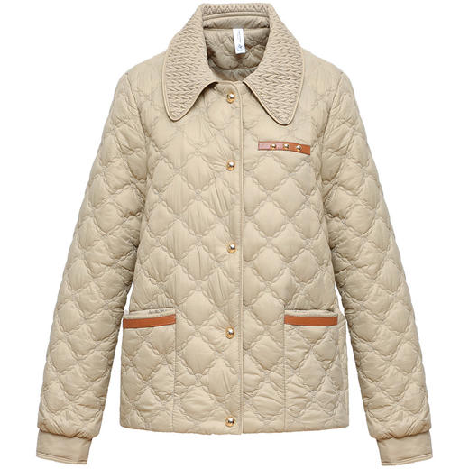 2023年冬款短款格纹轻薄翻领长袖拼色时尚修身休闲QYM-KSY-DFH821-L 商品图4