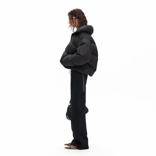 NUTH “蓬松3D”｜黑色短款立领宽松百搭羽绒服女冬季 商品图1