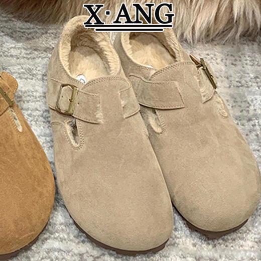 【平底加绒保暖棉鞋】2023秋冬季新款   网红毛毛鞋女豆豆鞋 商品图6