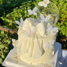 翻糖蝴蝶结梦幻蛋糕（提前2天预定）蝴蝶随机