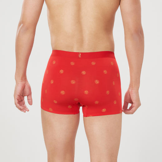 都市丽人都市锋尚铂金舒适60S莫代尔平角男士内裤新年本命年红品FK3HD1 商品图2