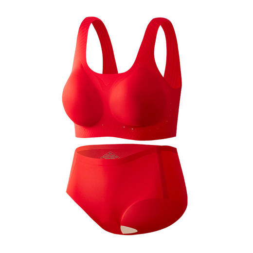 【一红到底！整年都顺】本命年红色内衣内裤套装，结婚喜庆无痕文胸薄款小胸聚拢收副乳，好运齐聚 一套满足所需，红透旺透好运透 商品图6