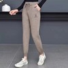 塞外明珠2022年女士刺绣松紧腰羊毛休闲外穿运动裤 商品缩略图0