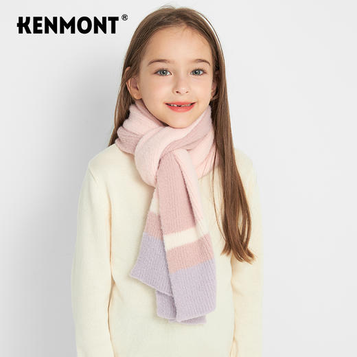 卡蒙秋冬条纹拼色儿童围巾 商品图5