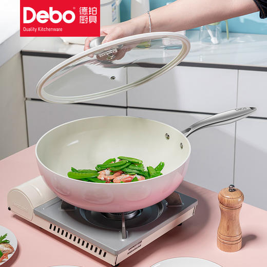 Debo德铂凯特0氟无涂层含钛炒锅电磁炉燃气灶通用 商品图1