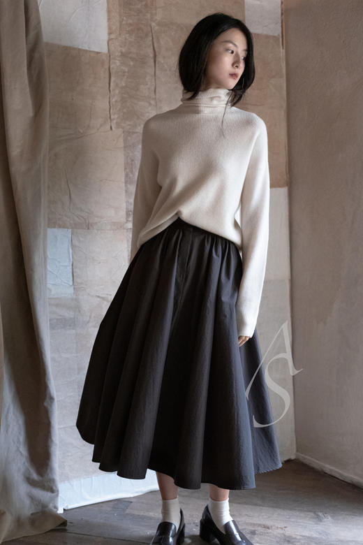 Mark Kenly Domino Tan 象牙白KRYSTAL高领羊绒衫 商品图1