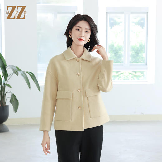 佐尔美秋冬新款 休闲时尚羊毛短款毛呢外套女E24ZD39 商品图0