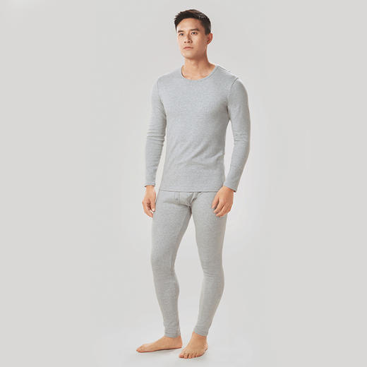 都市丽人都市锋尚舒暖保暖内衣男负5至5度适穿舒绒单面拉烫剪5A抗菌中厚保暖套装秋衣秋裤新年本命年红品FW39A1 商品图2