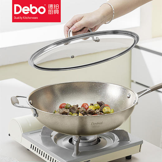 Debo德铂科维奇纯钛炒锅明火炉灶通用 商品图2