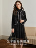 【年终特卖】熙世界半高领针织拼接网纱连衣裙女2025秋冬新款赫本风打底小黑裙 商品缩略图2