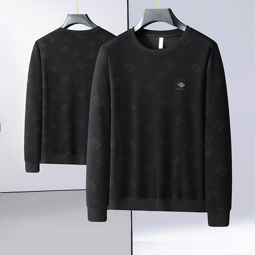 【一口价】【新款DX】大依优型大码圆领卫衣长袖加肥加大休闲运动上衣男打底衫胖子300斤 商品图0