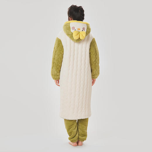 都市丽人舒适外出女士睡衣长毛绒夹棉加厚款长袖长裤类家居服套装LH31M1 商品图3