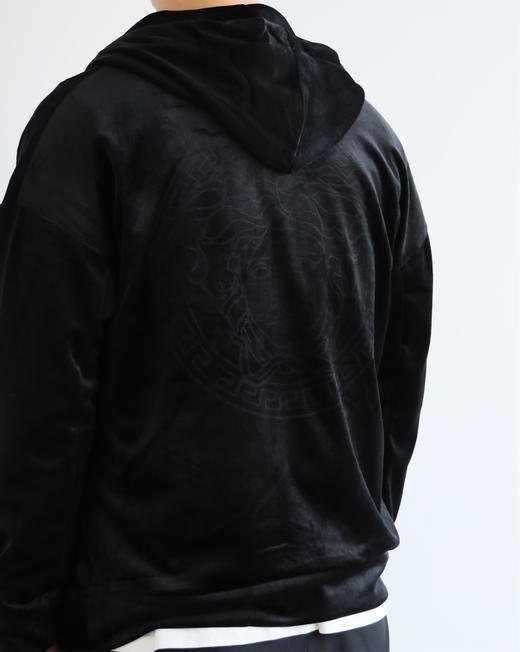 小范 美杜莎暗纹压花 金丝绒拉链帽衫 WT650 商品图4