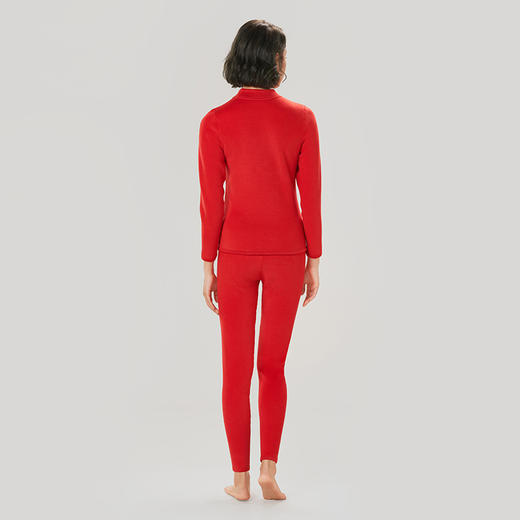 都市丽人超级暖臻暖保暖衣女负15度以下适穿静电复合绒保暖衣加厚款套装秋衣秋裤新年本命年红品LW32A7 商品图3