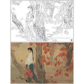 【大彩图】何家英工笔画白描底稿《十九秋》临摹勾线人物线稿ZV17