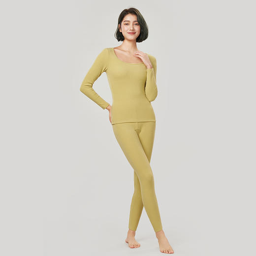 都市丽人舒暖保暖衣女负5至5度适穿无缝面料双面磨毛罗纹保暖衣中厚款套装秋衣秋裤LW31A7 商品图1