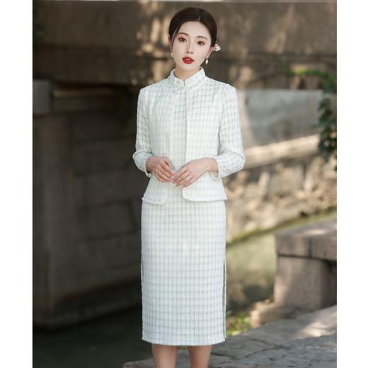 冬季新款，优雅民国风旗袍马甲改良复古气质貂绒旗袍套装BJS-8700 商品图4