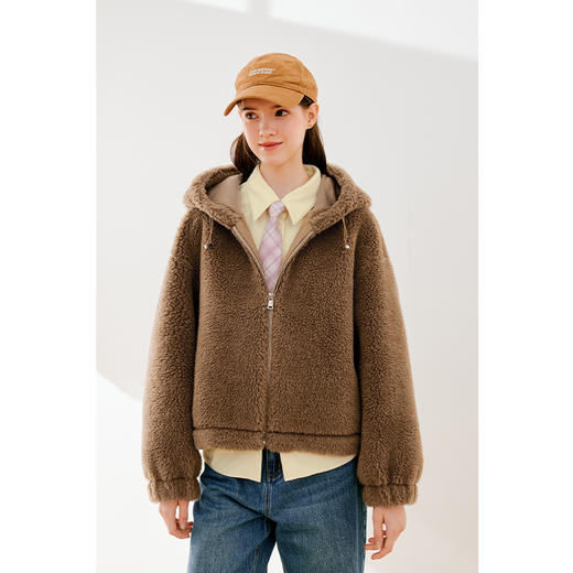 【严选】诗凡黎冬可调节下摆简约大方毛毛外套SEB110621 商品图0