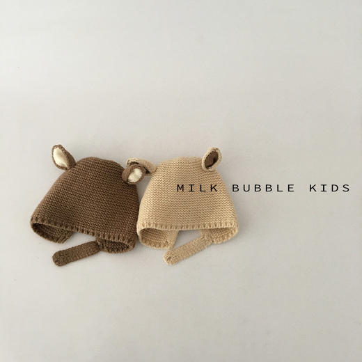 【纯色耳朵针织帽！时尚可爱】ins韩版婴儿帽子秋冬季，一岁女宝男宝秋天出游保暖宝宝毛线帽，暖意立刻加倍！柔软的针织材质，舒适保暖；精致的毛线工艺lm 商品图0