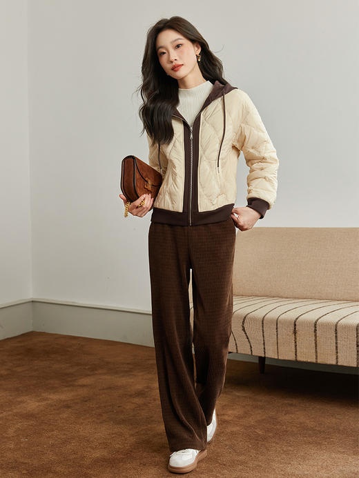 【99元福袋，不支持退换】熙世界假两件撞色连帽棉衣棉服女冬季新款高级感小个子短外套 商品图4