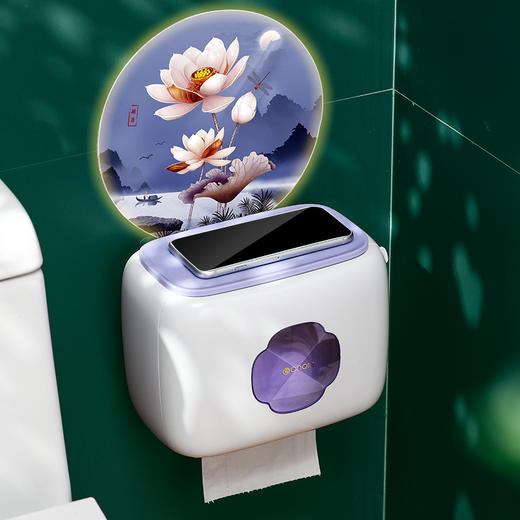 【日用百货】壁挂式防水厕纸盒免打孔厕所抽纸盒 商品图0