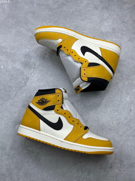 秋冬特惠💰500 Air Jordan 1 High OG "Yellow Toe" 高帮 白黑橙 商品图4