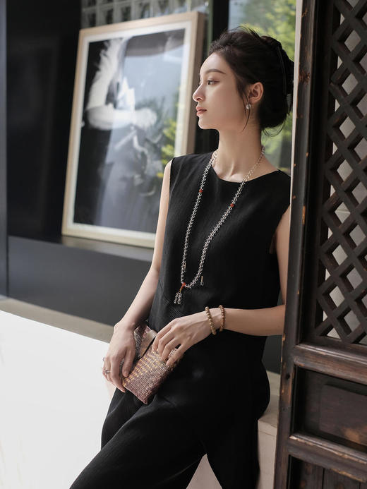 微瑕秒杀|  盛唐牡丹|香云纱顺纡绉简约上衣[特价品](特殊商品不退不换) 商品图0