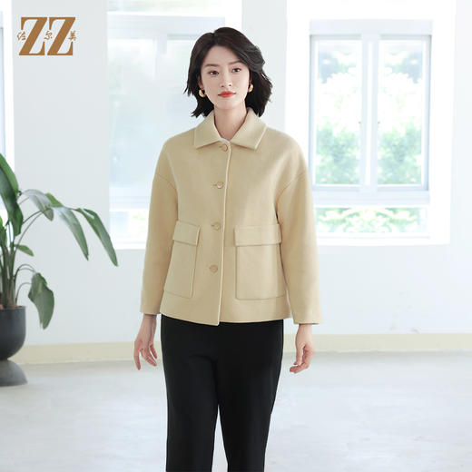 佐尔美秋冬新款 休闲时尚羊毛短款毛呢外套女E24ZD39 商品图2
