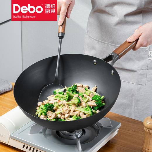Debo德铂派拉蒙无涂层铁锅炒锅电磁炉燃气灶炉灶通用 商品图5