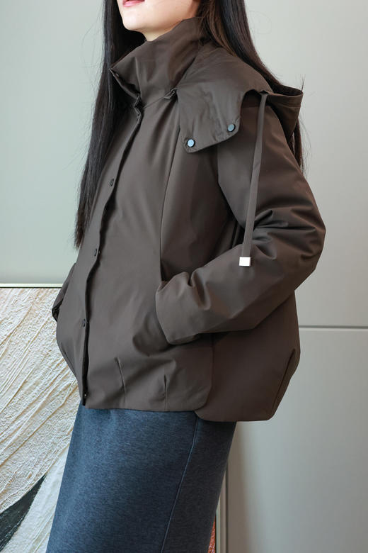 可可咖连帽短款羽绒服（鹅绒） 商品图2