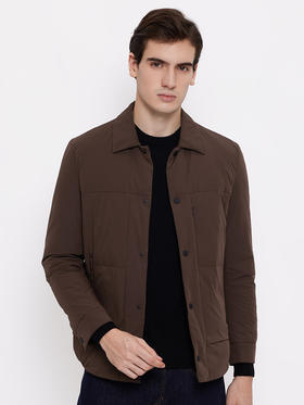 callisto咖色白鹅绒羽绒夹克 FRFED075T