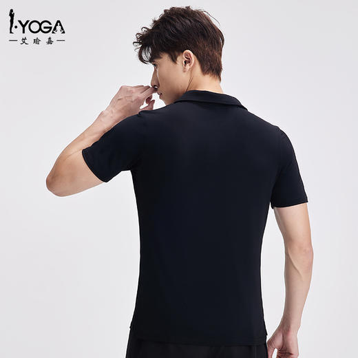 IYOGA翻领男女同款短袖修身V领T恤MT020 商品图4