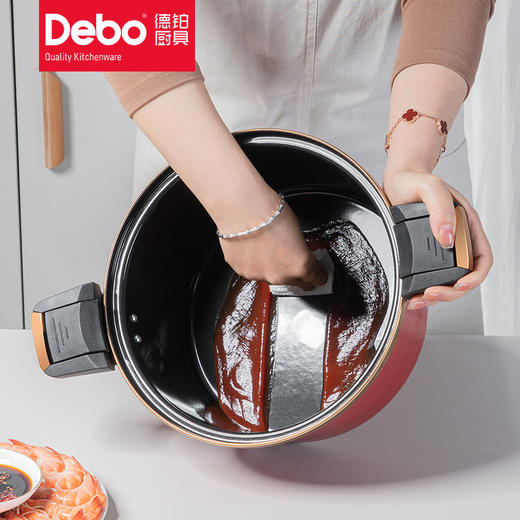 Debo德铂希金斯特搪瓷不粘温显定时微压锅汤锅 商品图4