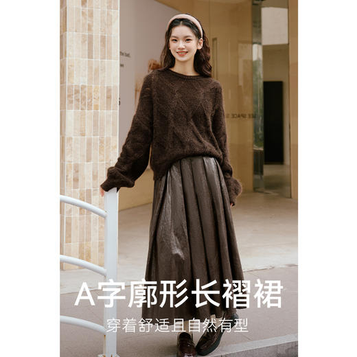 【严选】诗凡黎冬后腰牛筋设计半身裙SEA440711 商品图2