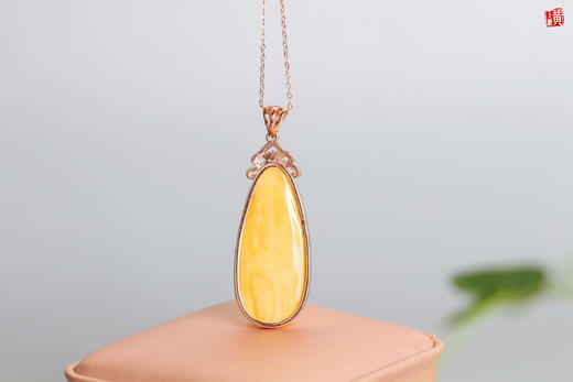 【花晨】蜜蜡吊坠，925银镶 商品图2