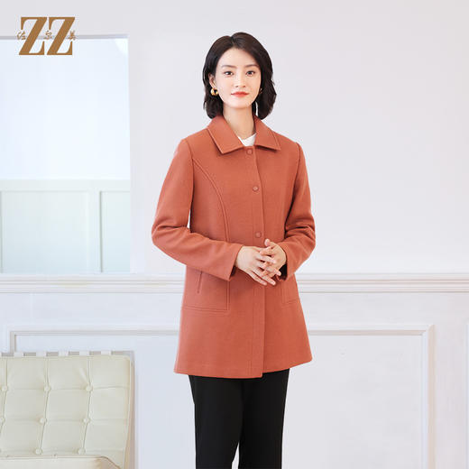 佐尔美秋冬新款 气质百搭羊毛大衣毛呢外套女E24ZZ40 商品图0