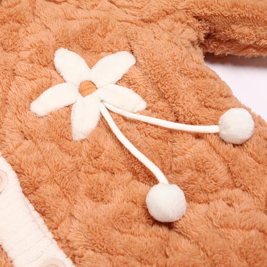 都市丽人舒适外出女士睡衣长毛绒提花夹棉加厚款长袖长裤类家居服套装LH31L3 商品图5