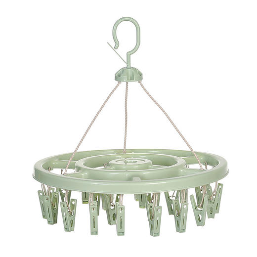 【多功能晾晒夹！自由晾挂】圆形袜子夹防风挂式，衣架多夹晒衣架家用塑料衣物，结实耐用 防风挂钩，加固圆盘 承重性好 商品图4